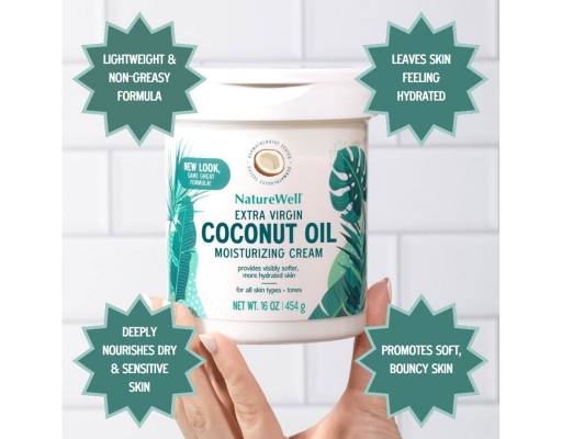 NatureWell Extra Virgin Coconut Oil Moisturizing Cream 16 oz