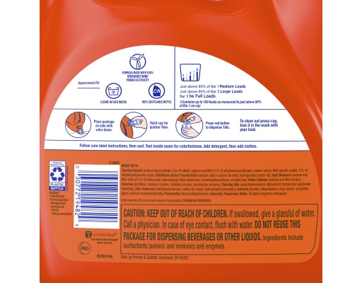 Tide with Ultra Downy Liquid Laundry Detergent, April Fresh Scent, 100 ...