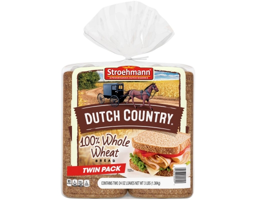 Stroehmann Dutch ctry 100% Whole Wheat Bread 24 oz (2-pk)