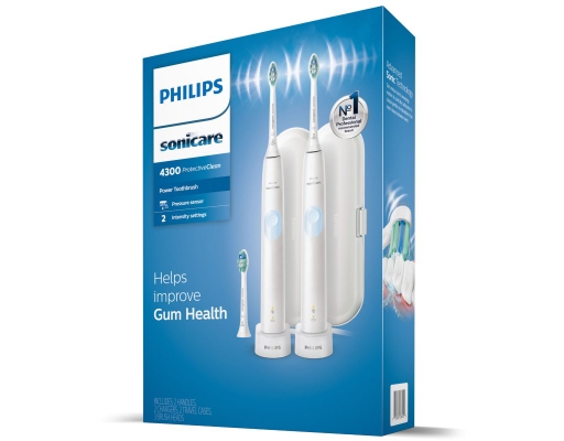 Philips Sonicare ProtectClean 2本セット Philips Sonicare ProtectiveClean 4300 Power Toothbrush Set Whit