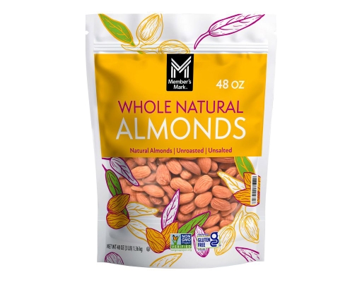 Natural Whole Almonds, 3 lbs. Member's Mark image 0