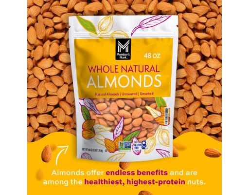 Natural Whole Almonds, 3 lbs. Member's Mark image 3