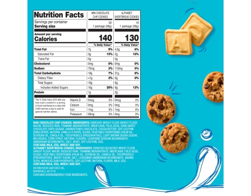Members Mark Mini Cookies Variety Pack, 1 oz., 36 pack