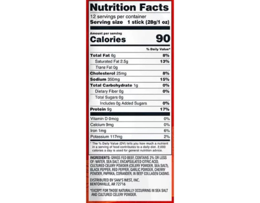 Original Grassfed Beef Snack Sticks 1 oz., 12 pack Member's Mark image 1