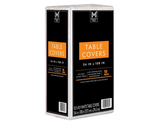 Member's Mark White 3-Ply Tissue Tablecovers, 54