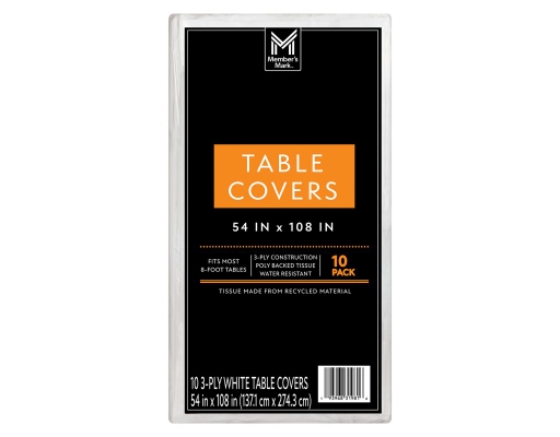 Member's Mark White 3-Ply Tissue Tablecovers, 54