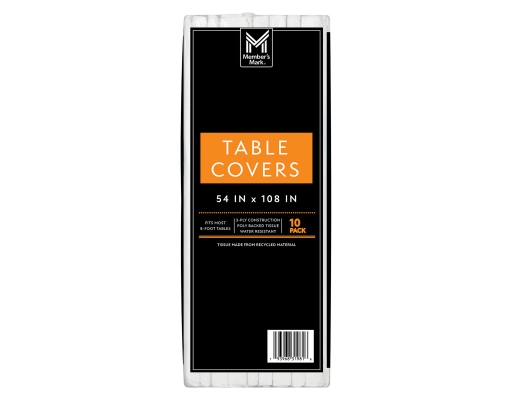Member's Mark White 3-Ply Tissue Tablecovers, 54