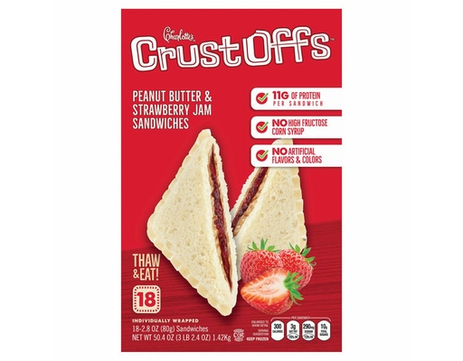 Charlotte's Crustoffs Sandwiches, Peanut Butter & Strawberry Jam, 2.8 ...