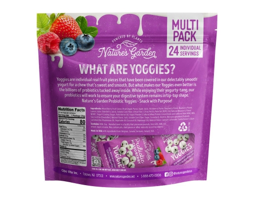 Nature's Garden Probiotic Mixed Berry Yoggies, 0.7 oz, 24 pk.