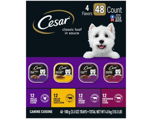 Canine Cuisine Wet Dog Food, Variety Pack, 3.5 oz (48-pk) Cesar image 1