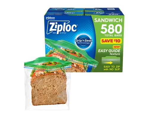 Ziploc Seal Top Storage Bags Sandwich 580 ct