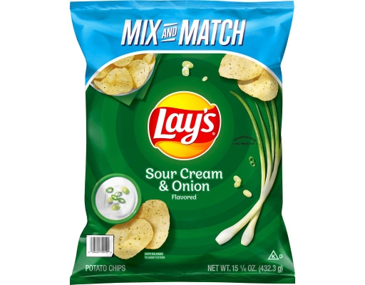 Lays bright　サイン　2gether Lay's Sour Cream & Onion Potato Chips 15.63 oz