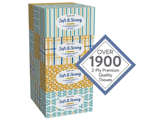 Member's Mark Soft & Strong 2-Ply Premium Facial Tissues 160 ct