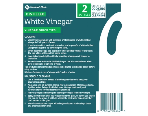 Distilled White Vinegar, 128 fl oz (2-pk) Member's Mark image 4