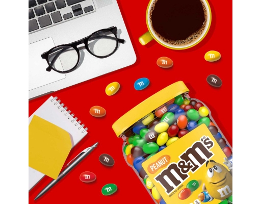 M&M's Chocolate Candies Jar Peanut 62 oz