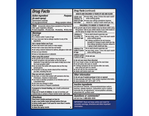 Non-Drowsy Allergy Nasal Spray, 0.57 fl oz (4-pk) Nasacort image 1