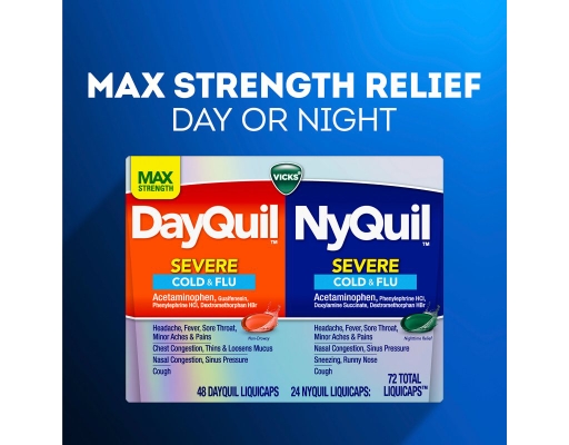 Vicks Severe Cold & Flu Relief Liquicaps Combo-pk Variety Pack