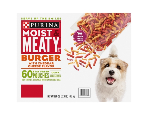 Purina Moist Meaty Dog Food Burger with Cheddar Cheese oz