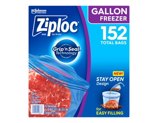 Ziploc Seal Top Bags Gallon Freezer 152 ct