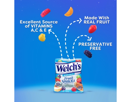 Welch's Fruit Snacks Mixed Fruit 0.8 oz (90-pk)