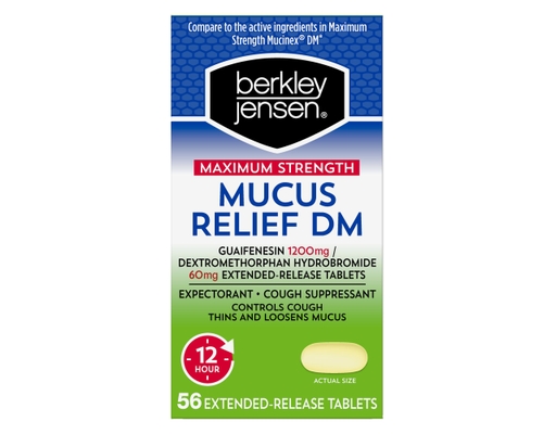 Berkley Jensen Maximum Strength Mucus Relief DM Tablets 56 ct