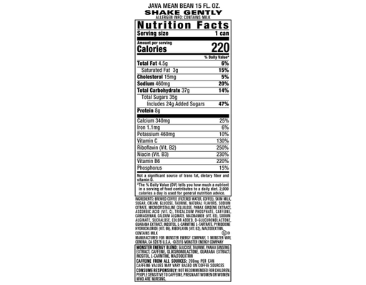 Monster Energy Drink Java 15 fl oz (12-pk)