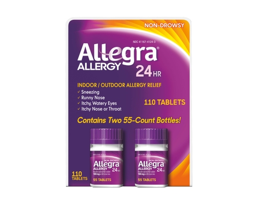 Allegra 180mg Allergy Non-Drowsy Tablets 55 ct (2-pk)