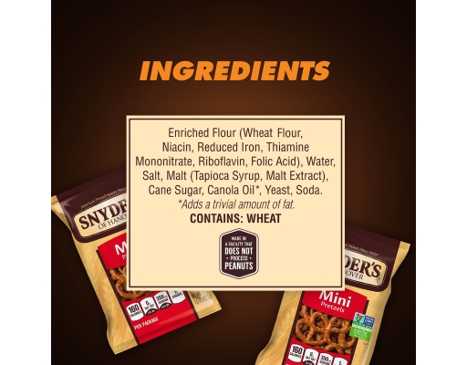 Snyder's Mini Pretzels, 0.92 oz Bags, 36 Bags/Carton