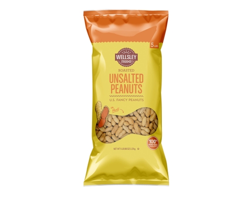 Roasted Unsalted Peanuts, 80 oz Wellsley Farms image 0