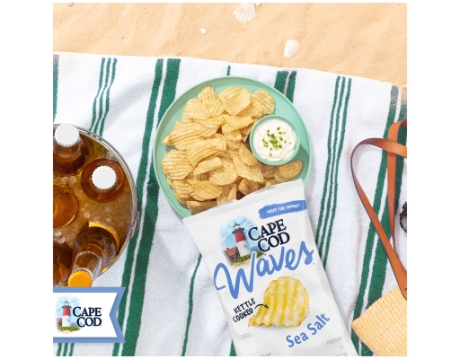 Cape Cod Waves Kettle Cooked Potato Chips Sea Salt 16 oz