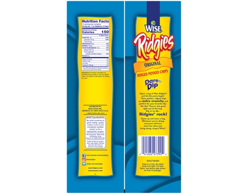 Wise Potato Chips Ridges 16 oz