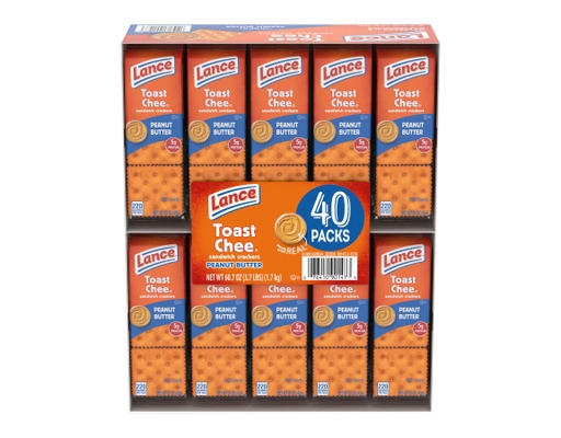 Lance ToastChee Sandwich Crackers Peanut Butter 1.5 oz (40-pk)