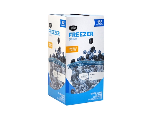 Berkley Jensen Double Zipper Bags Gallon Freezer 152 ct