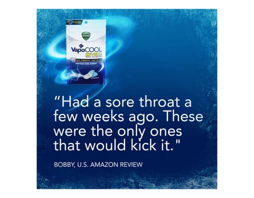 Vicks VapoCool Severe Sore Throat Relief Drops Winterfrost 200