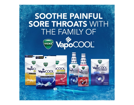 Vicks VapoCool Severe Sore Throat Relief Drops Winterfrost 200