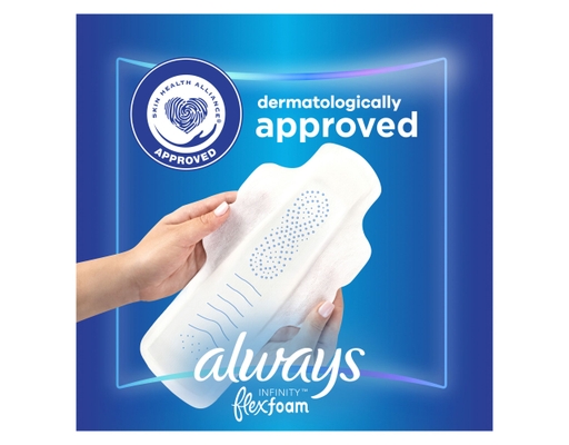 Always Infinity FlexFoam Pads Size 4 Overnight 64 ct