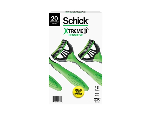 Schick Xtreme 3 Sensitive Disposable Razors for Men 20 ct