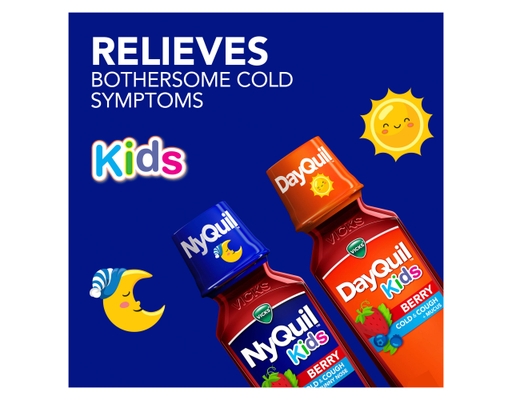 Vicks Kids Cold & Flu Relief Liquid Set Berry 8 fl oz (3-pk)