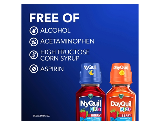 Vicks Kids Cold & Flu Relief Liquid Set Berry 8 fl oz (3-pk)