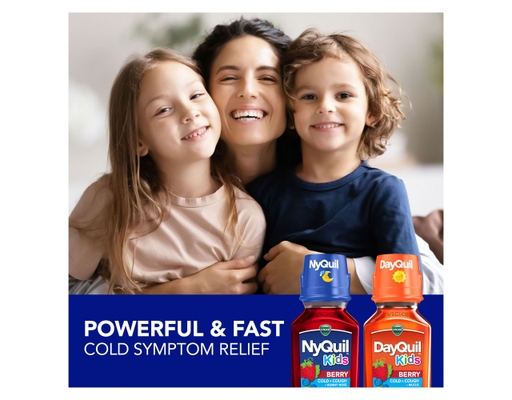 Vicks Kids Cold & Flu Relief Liquid Set Berry 8 fl oz (3-pk)