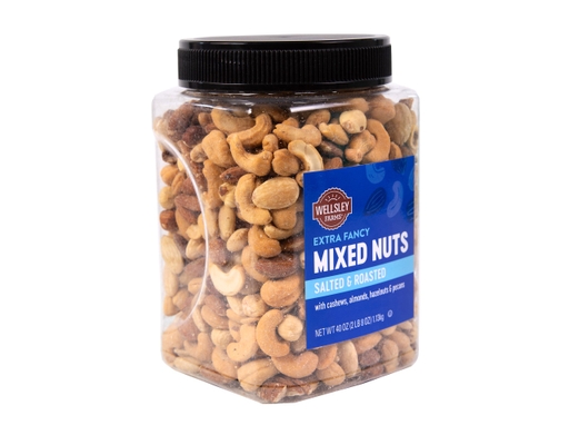 Wellsley Farms Salted & Roasted Mixed Nuts Extra Fancy 40 oz