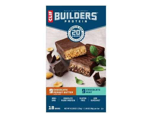 Clif Builders Protein Bars Variety Pack 2.4 oz (18-pk)