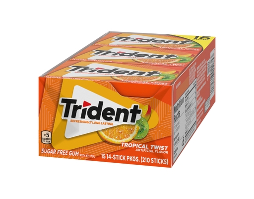 Trident Sugar Free Gum Fruit Variety Pack - 14 Sticks Per Pack, 20 Packs Total - Freshens Breath & Helps Protect Teeth
