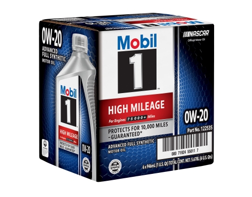 Mobil 1 High Mileage Advanced Full Synthetic Motor Oil 0W-20 1
