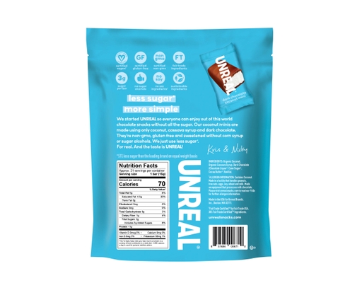 2 Packs Unreal Dark Chocolate Coconut Minis – 15.3 Oz Each, Gluten Free, Exp 02/2026