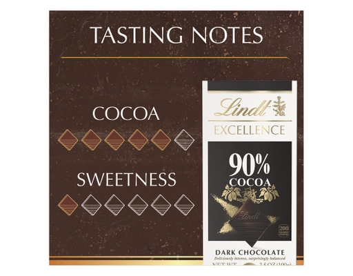 Lindt Excellence Dark Chocolate Bars 90% Cocoa 3.5 oz (4-pk)