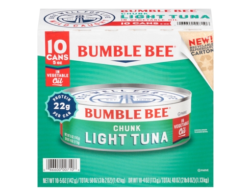 Bumble Bee Chunk Light Tuna in Vegetable Oil 5 oz (10-pk)