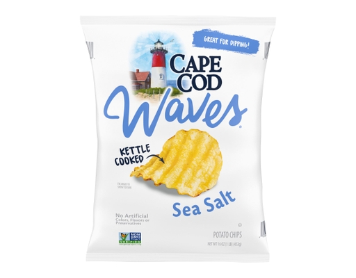 Cape Cod Waves Kettle Cooked Potato Chips Sea Salt 16 oz