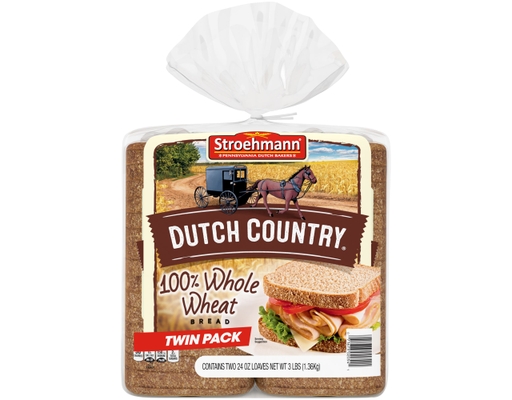 Stroehmann Dutch ctry 100% Whole Wheat Bread 24 oz (2-pk)