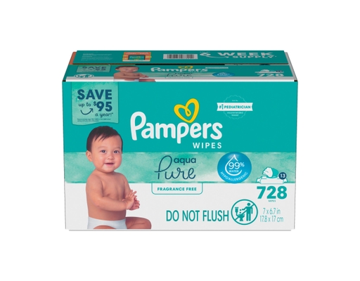 Pampers Aqua Pure Fragrance Free Baby Wipes 56 ct (13-pk)